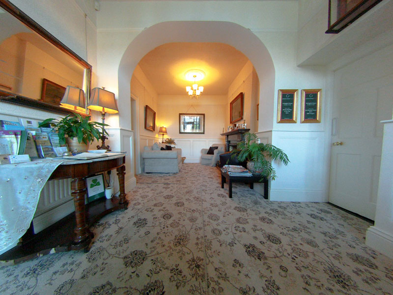 The entrance hall at Carlingford House