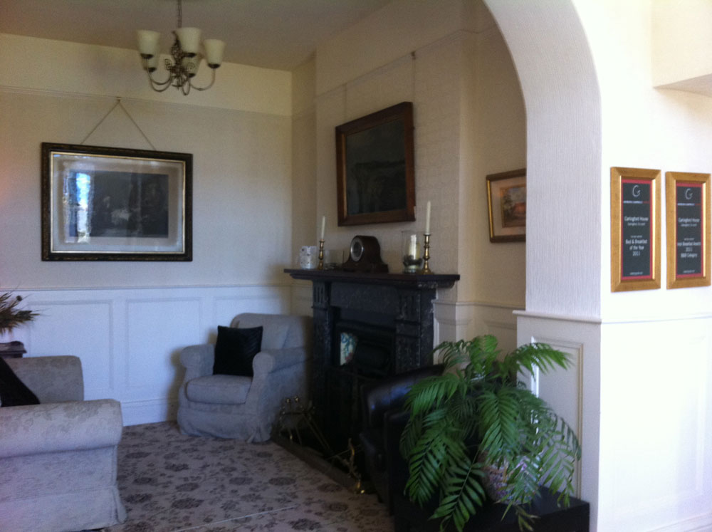 A fire in the hall at Carlingford House